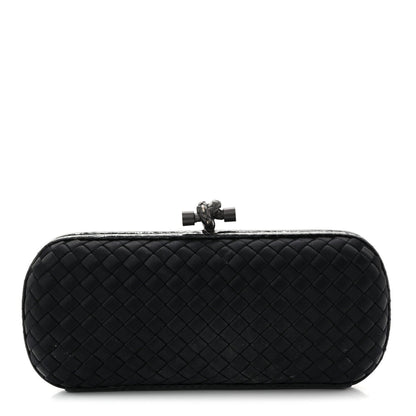 Satin Ayers Intreccio Impero Stretch Knot Clutch Black