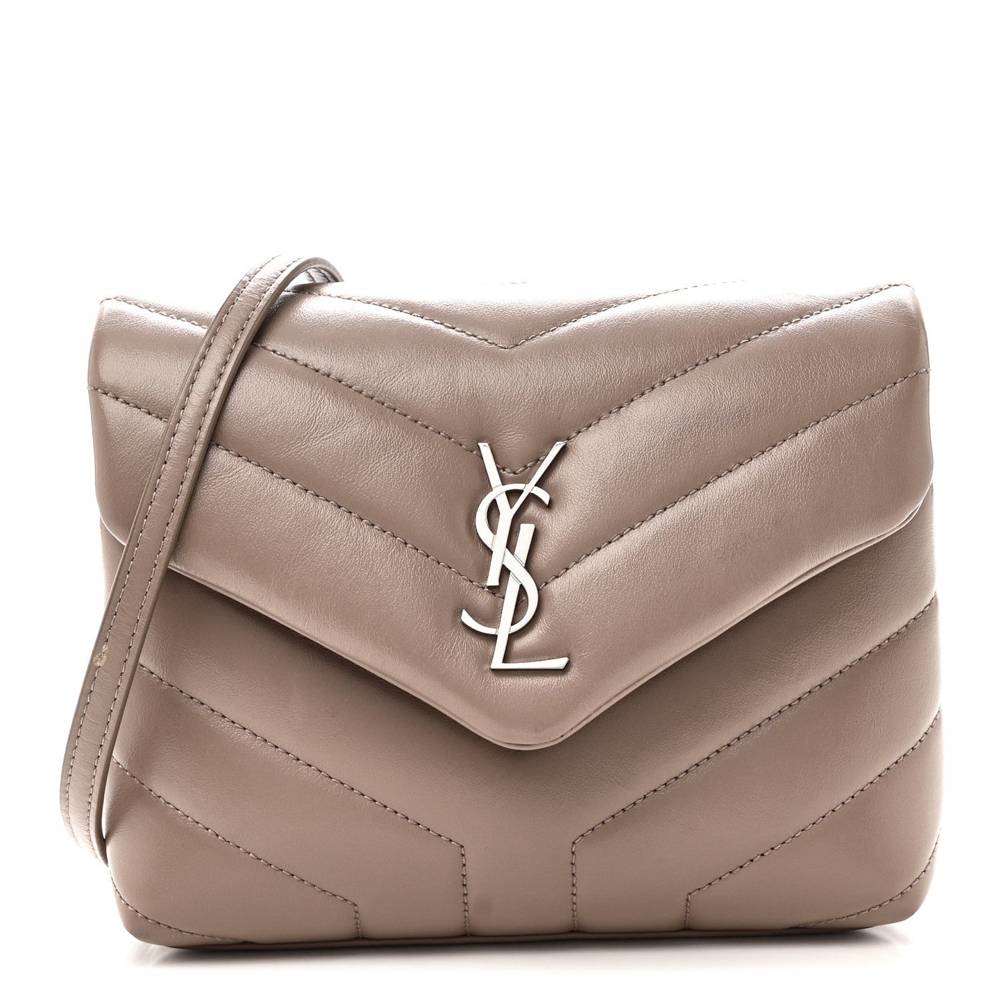 Calfskin Y Quilted Monogram Toy Loulou Crossbody Bag Mink
