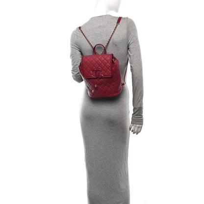 Caviar Quilted Filigree Backpack Dark Pink