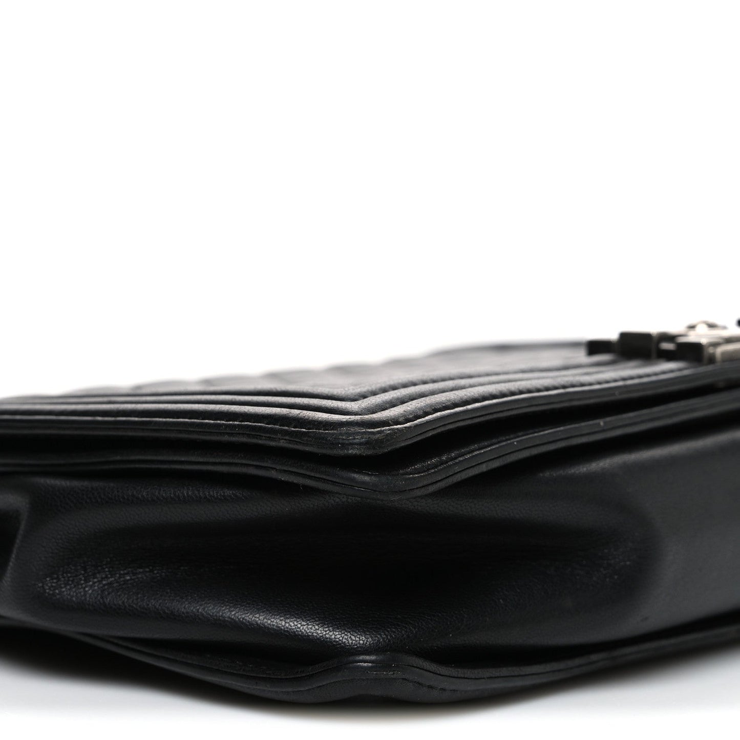Lambskin Quilted Large Boy Flap Black