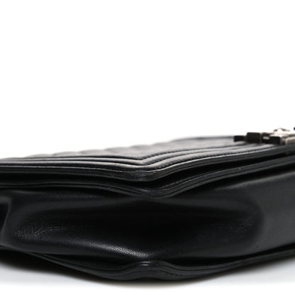 Lambskin Quilted Large Boy Flap Black