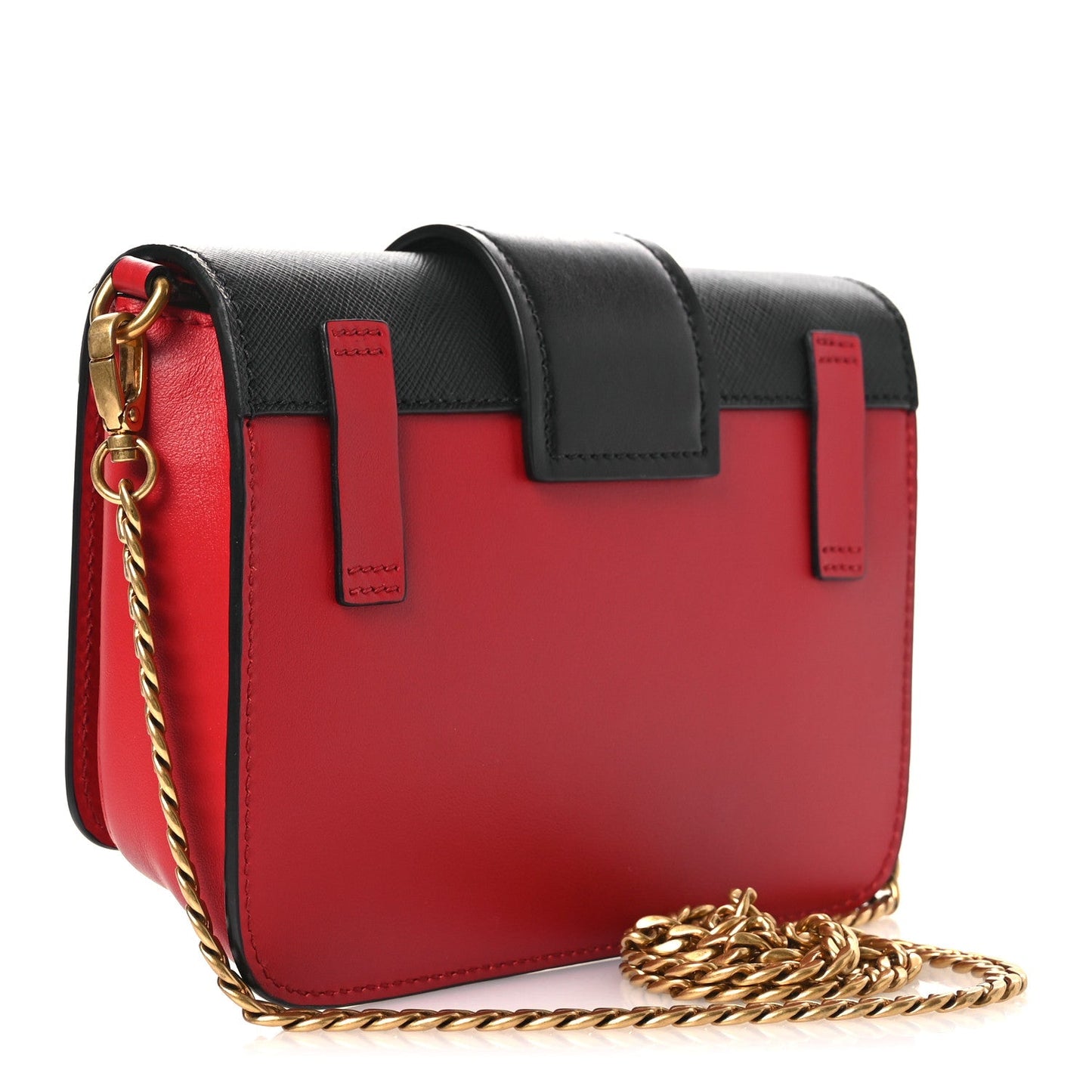 Saffiano City Calf Cahier Belt Bag Fuoco Black