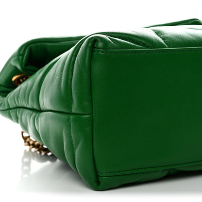Lambskin Quilted Medium Loulou Puffer Monogram Chain Satchel New Vert Praire