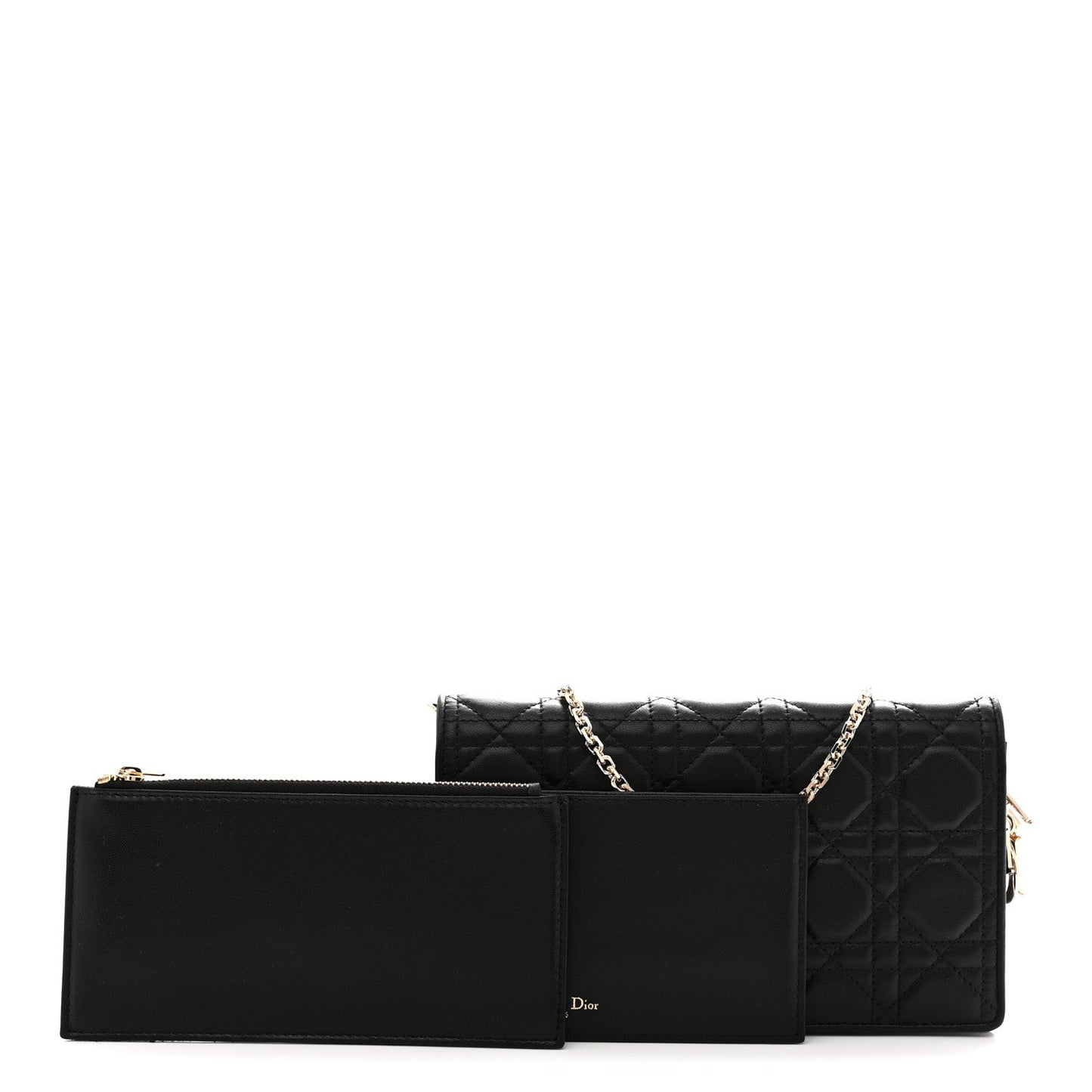 Lambskin Cannage Lady Dior Pouch Black