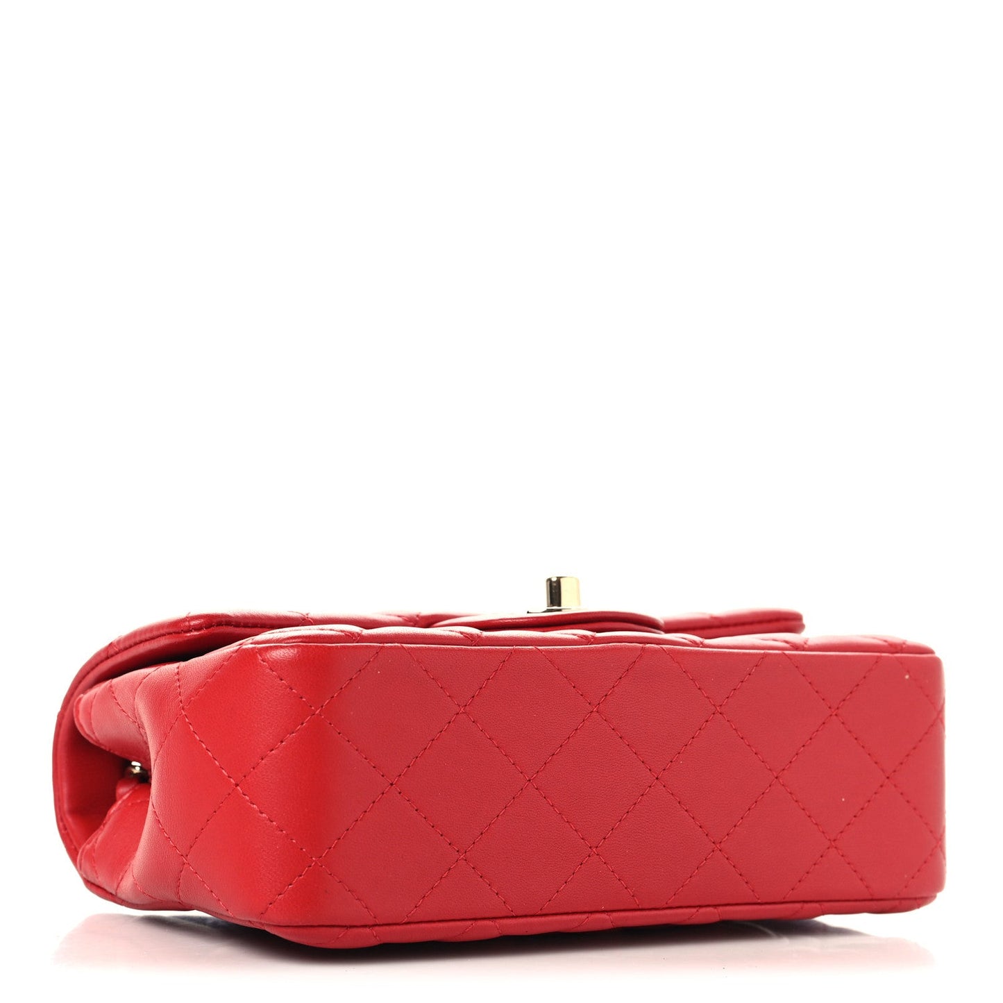 Lambskin Quilted Mini Rectangular Flap Red