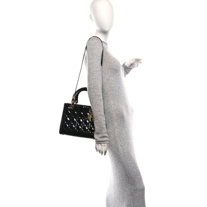 Patent Cannage Medium Lady Dior Black