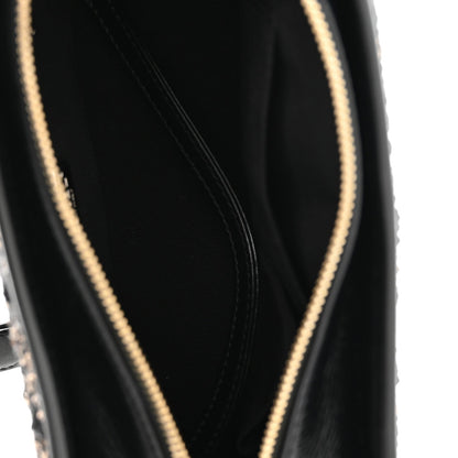 Sequin Calfskin Small Gabrielle Hobo Black Gold