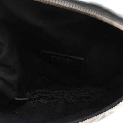 Calfskin Quilted Uniform Waist Belt Bag Black