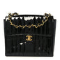 Patent Vertical Quilt Small Flap Black