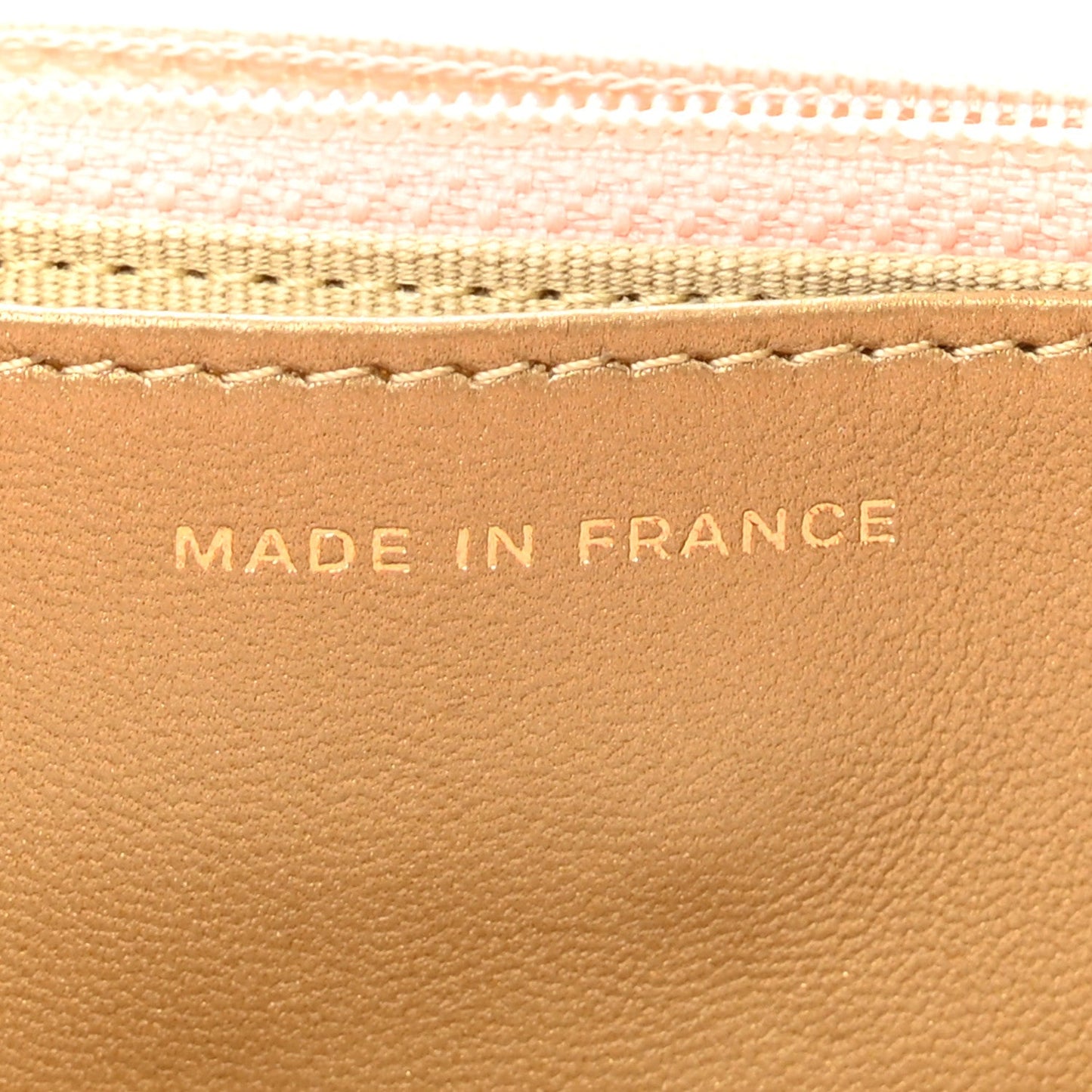 Lambskin Quilted CC Pearl Crush Wallet on Chain WOC Light Orange