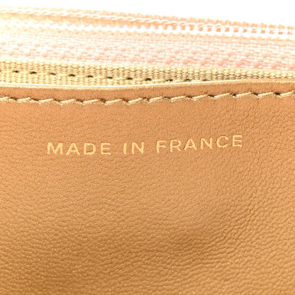 Lambskin Quilted CC Pearl Crush Wallet on Chain WOC Light Orange
