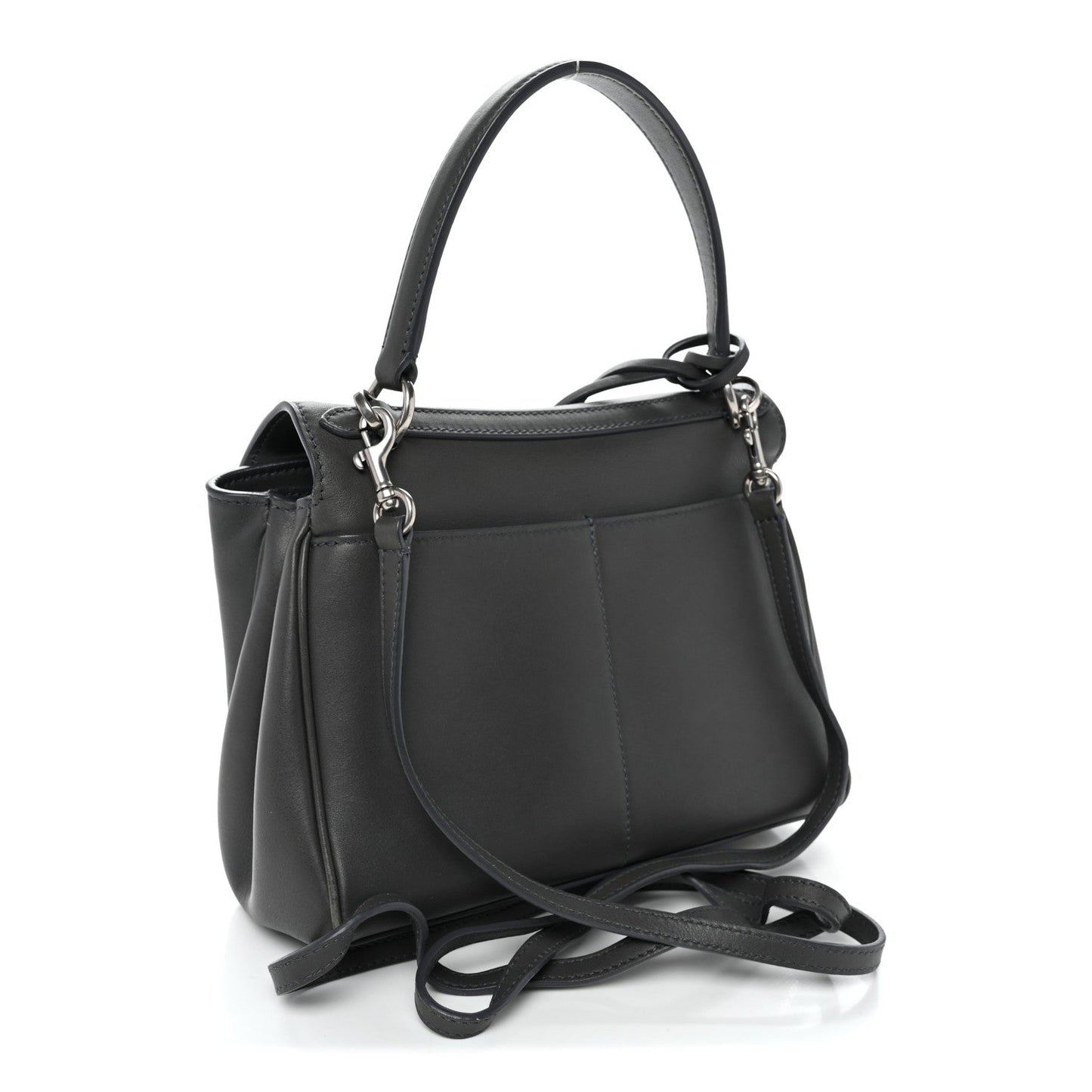 Natural Smooth Calfskin Mini Rodeo Top Handle Handbag Grey