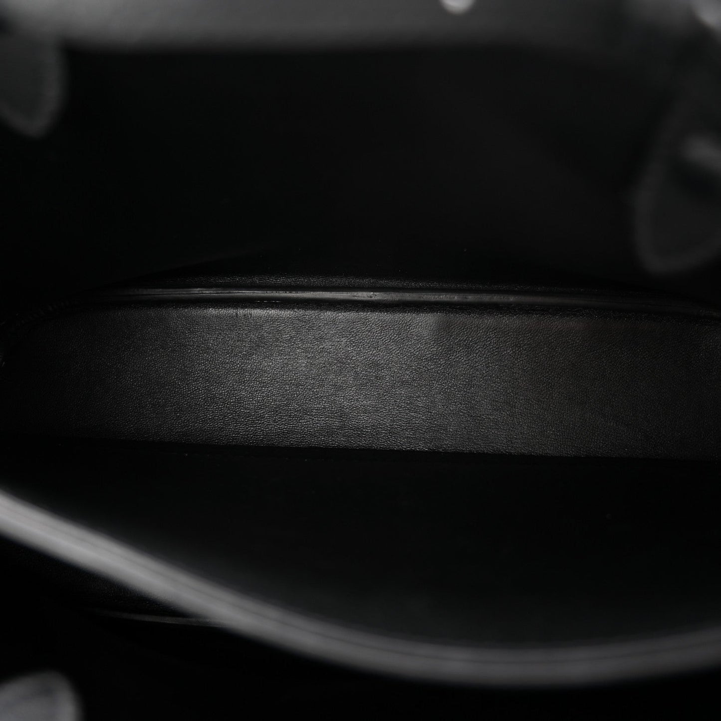 Soft Grain Calfskin Small Double Belt Tote Black
