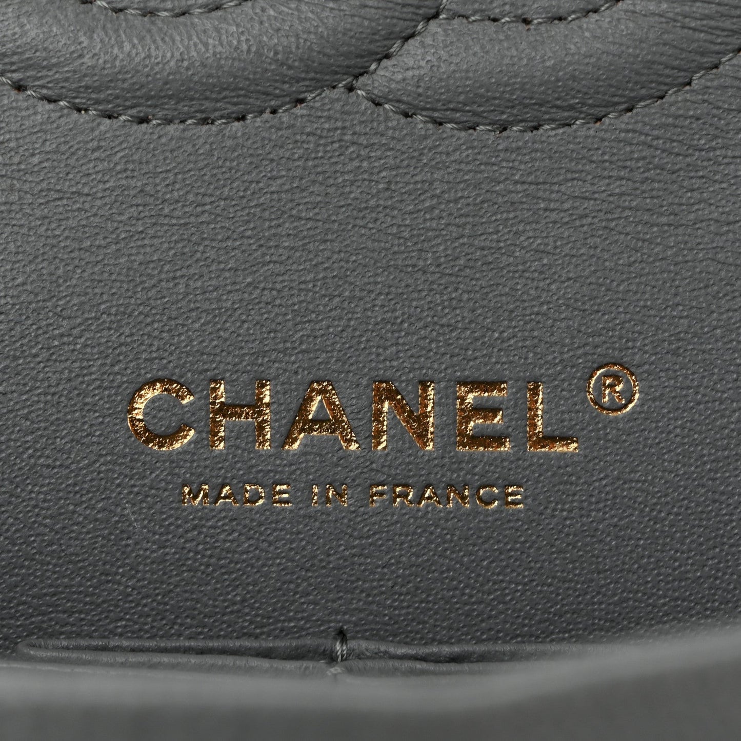 Caviar Quilted Medium Double Flap Grey