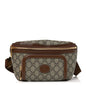 GG Supreme Monogram Textured Calfskin Retro Interlocking G Belt Bag Beige Ebony Brown Sugar