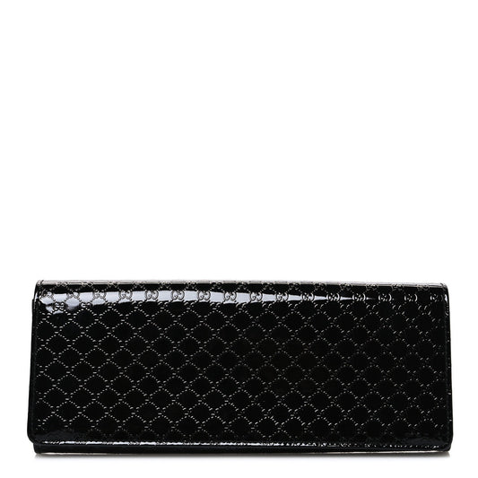 Patent Microguccissima Small Broadway Clutch Black