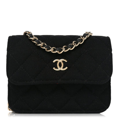 Jersey Quilted Micro Mini Flap Black