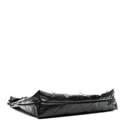 Shiny Calfskin Quilted Small Chanel 22 Black