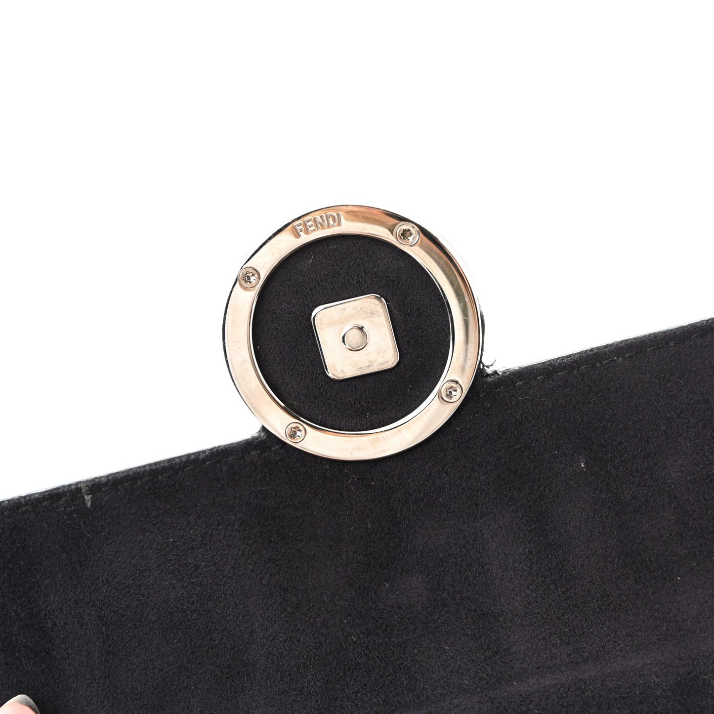 Vitello Dolce F is Fendi FF Embossed Micro Double Baguette Tobacco Black