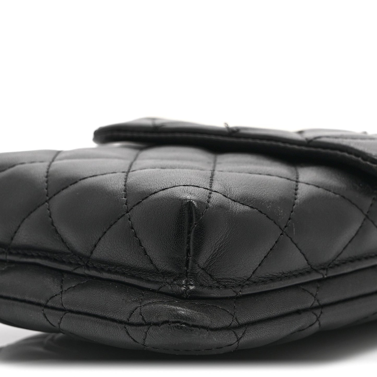 Calfskin Quilted Cambon Crossbody Messenger Black White