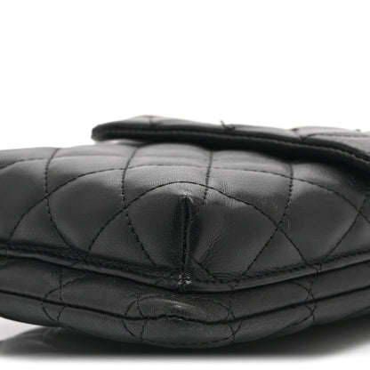 Calfskin Quilted Cambon Crossbody Messenger Black White