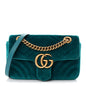 Velvet Matelasse Mini GG Marmont Shoulder Bag Pavone Cyan