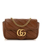 Azalea Calfskin Matelasse Diagonal Super Mini GG Marmont Shoulder Bag Cuir