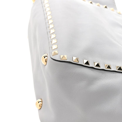 Vitello Small Rockstud Tote Grey