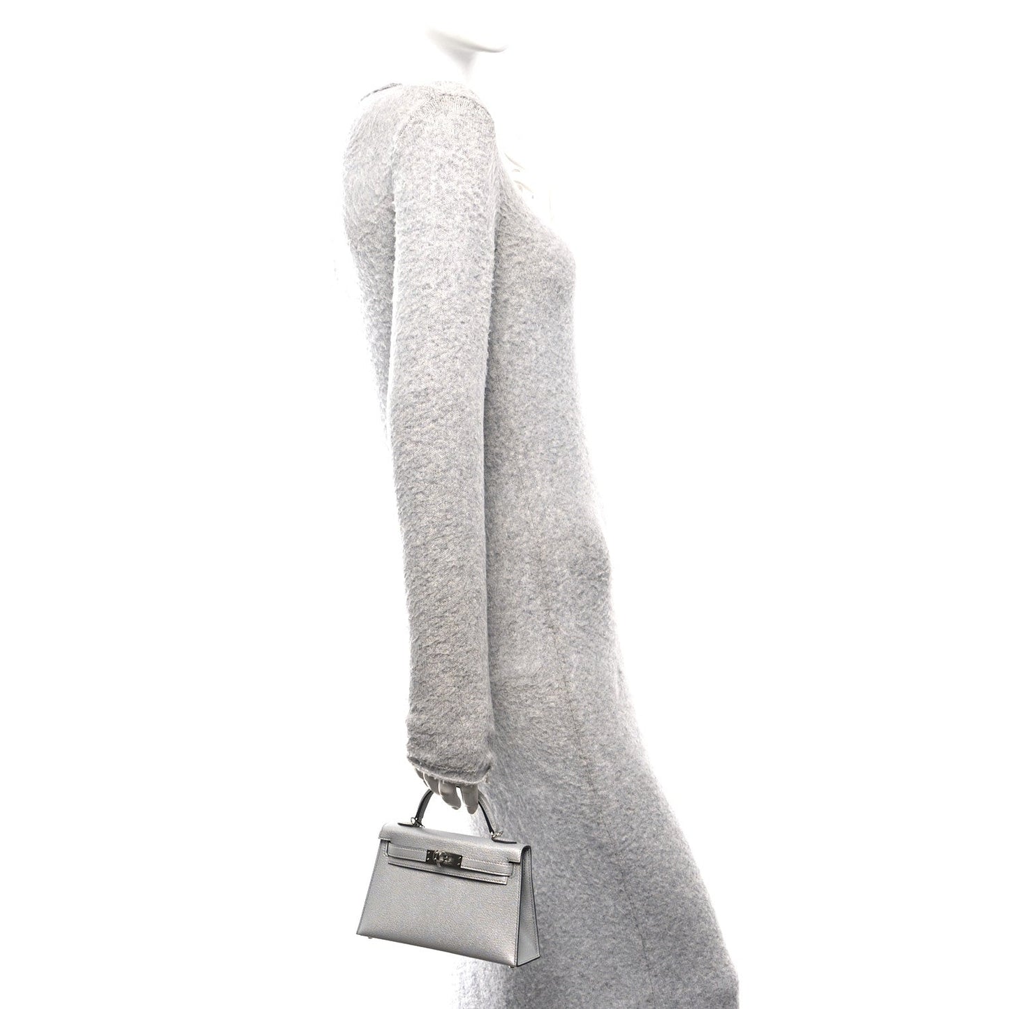 Metallic Chevre Chamkilight Mini Kelly Sellier 20 Argent