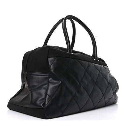 Coated Canvas Quilted Paris Biarritz Bowler Black