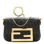 Nappa Matisse FF Embossed Nano Maxi Buckle Baguette Charm Black