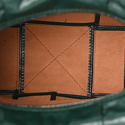 Paper Calfskin Maxi Intreccio Medium Arco Camera Bag Emerald Green