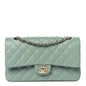 Caviar Quilted Medium Double Flap Dark Green