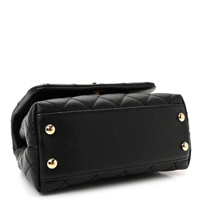 Caviar Quilted Extra Mini Coco Handle Flap Black