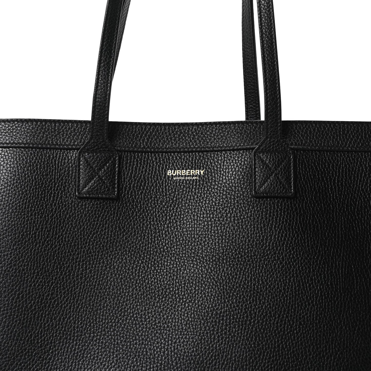 Grainy Calfskin Medium London Tote Bag Black