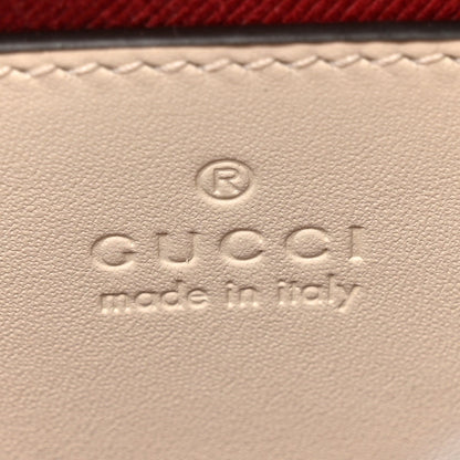 GG Supreme Monogram Textured Calfskin Small Emblem Shoulder Bag Beige Mystic White