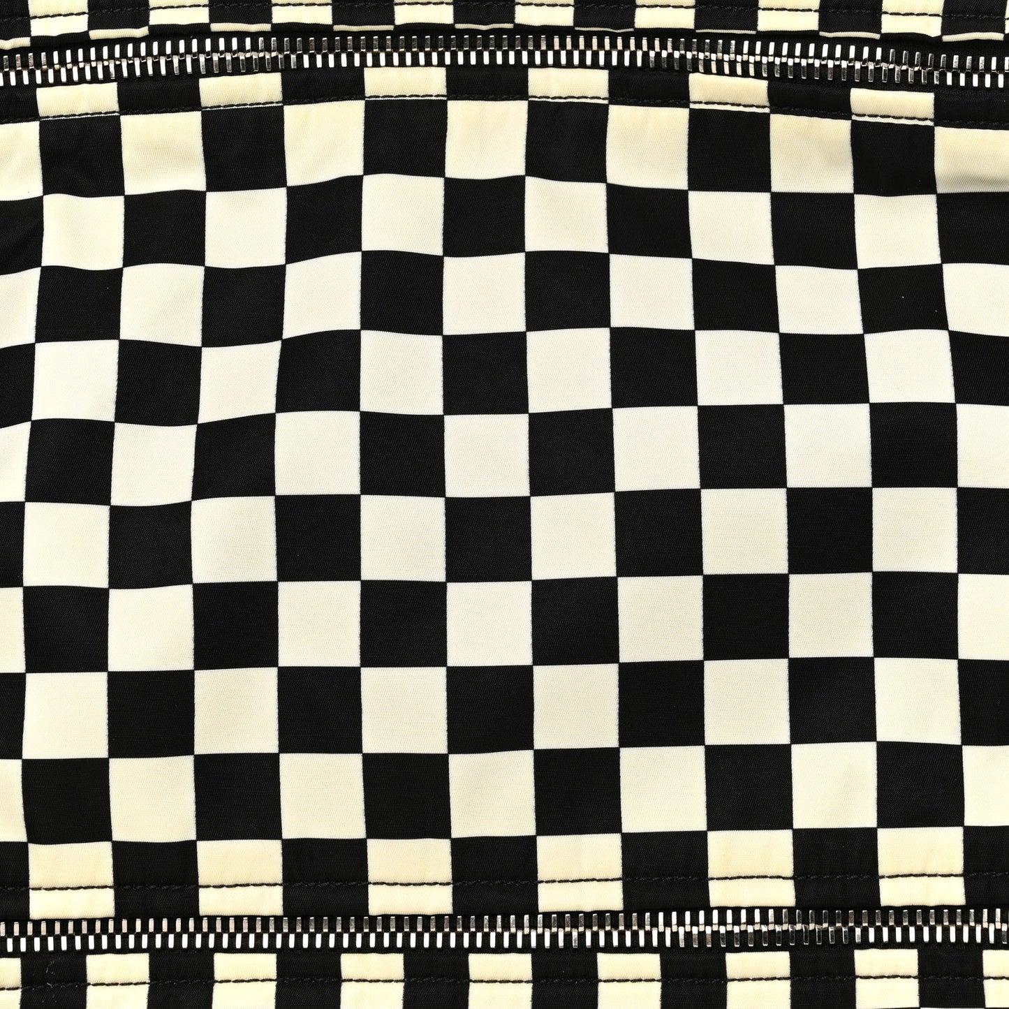 Nylon Checker Print Large Pandora Black White