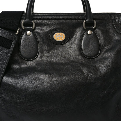 Fluffy Calfskin Morpheus Weekender Duffle Black