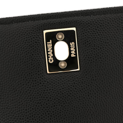 Caviar Quilted Mini Coco Handle Flap Black