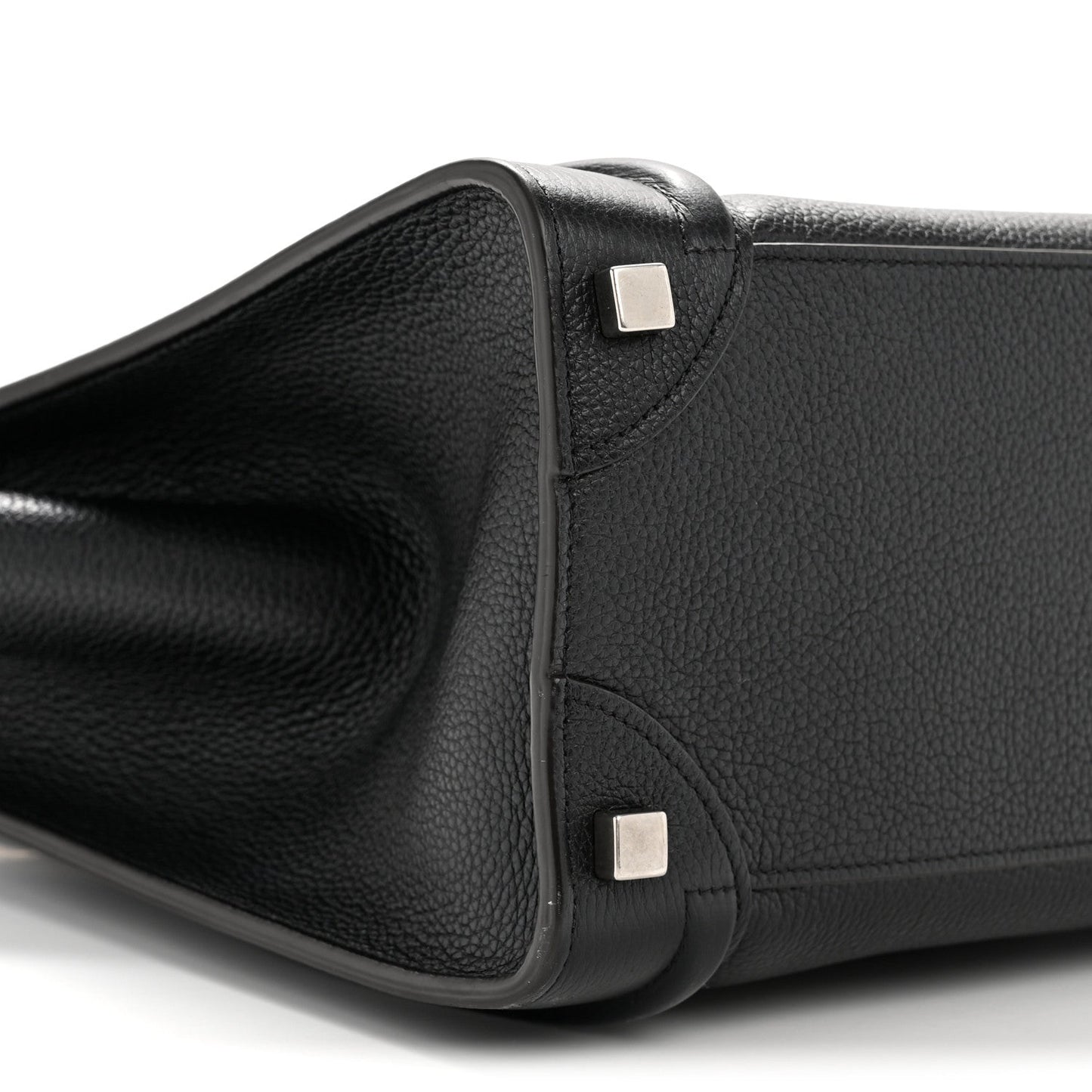 Drummed Calfskin Micro Luggage Black