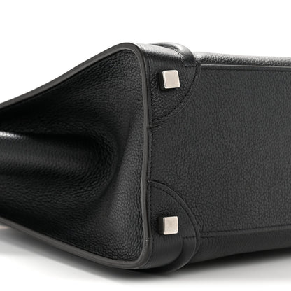 Drummed Calfskin Micro Luggage Black