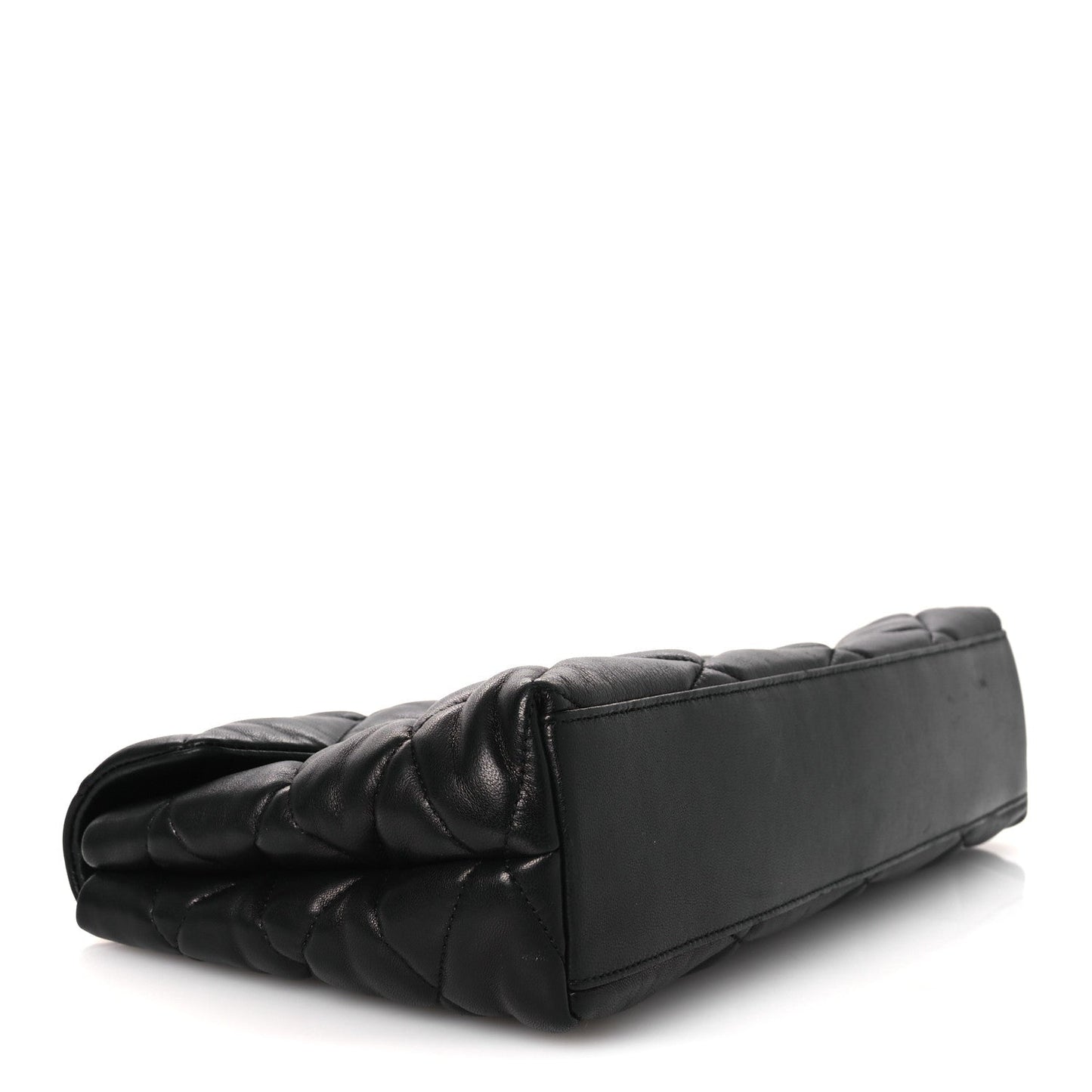 Lambskin Quilted Sade Puffer Envelope Clutch Black