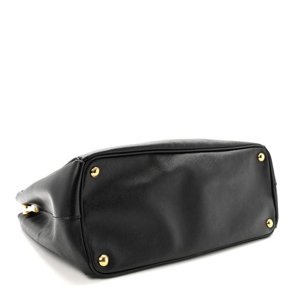 Saffiano Large Galleria Double Zip Tote Black
