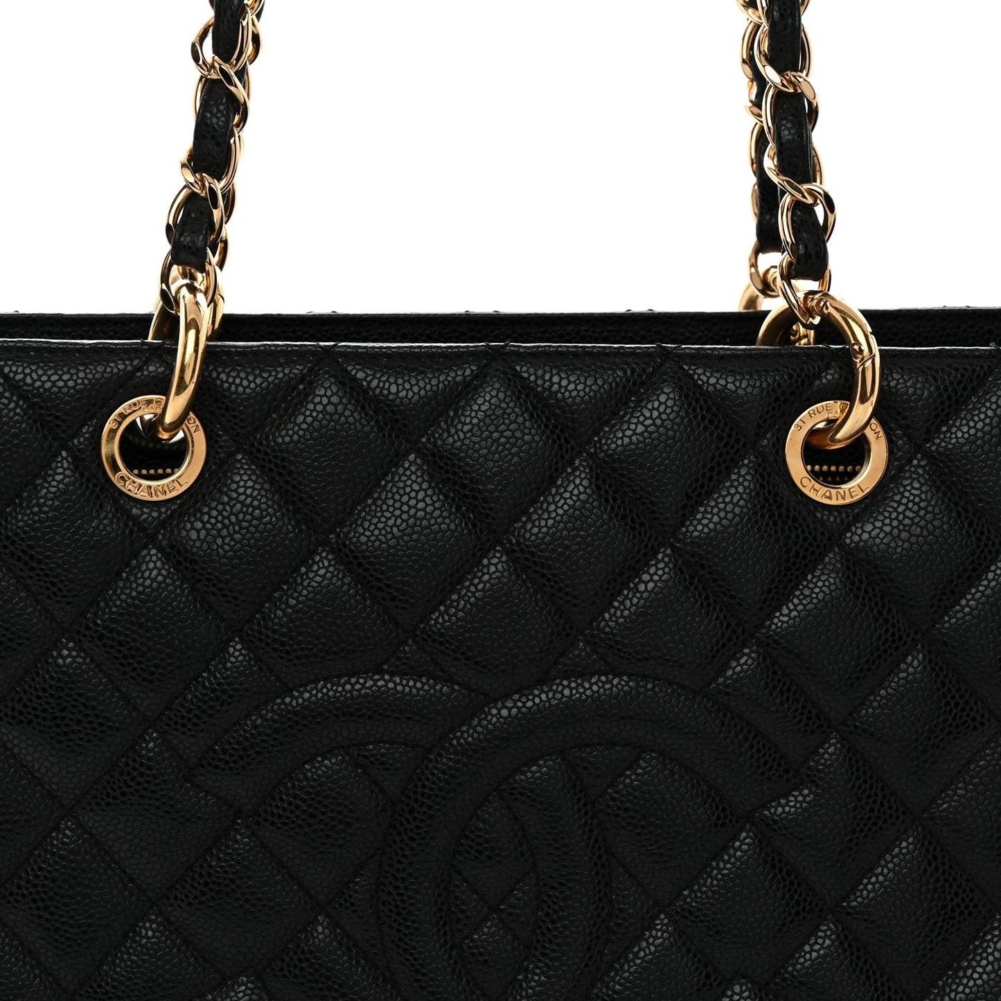 Caviar Quilted XL Grand Shopping Tote GST Black