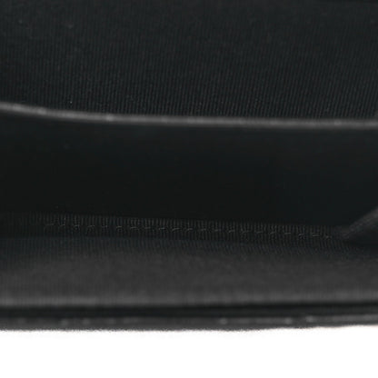 Lambskin Pearl Quilted CC Flap Card Holder With Chain  Black