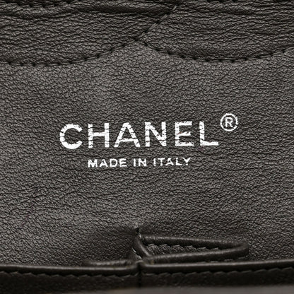 Caviar Quilted Jumbo Double Flap Grey