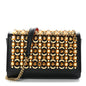 Calfskin Spikes Empire Paloma Clutch Black
