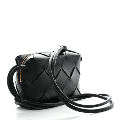 Lambskin Maxi Intrecciato Small Cassette Camera Bag Black