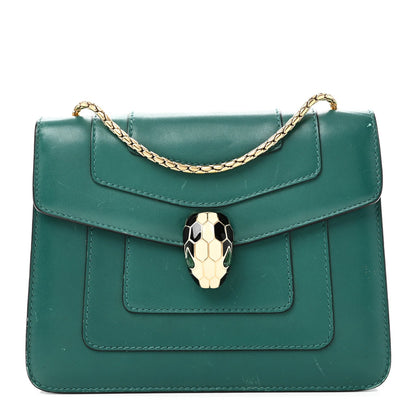 Calfskin Small Serpenti Forever Snake Strap Crossbody Bag Emerald Green