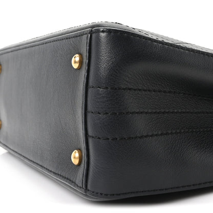 Bullskin Stitched Bi-Color Medium Shopping Tote Black